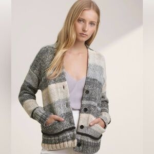 Aritzia Wilfred Free Sweater Cardigan Heavy Knit Italian Yarn Size Small
